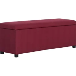 vidaXL Bänk med förvaringsutrymme 116 cm vinröd polyester