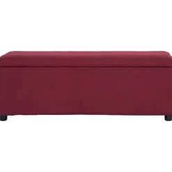 vidaXL Bänk med förvaringsutrymme 116 cm vinröd polyester