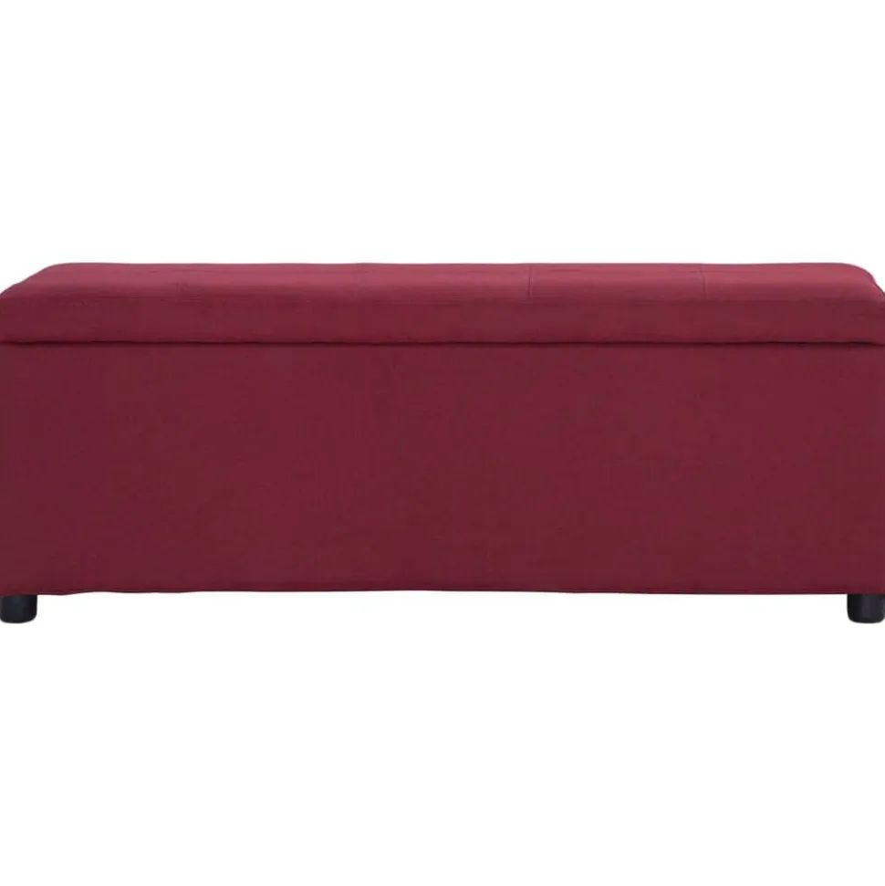 vidaXL Bänk med förvaringsutrymme 116 cm vinröd polyester