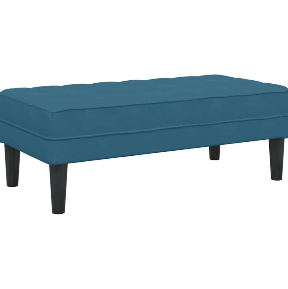 vidaXL bänk med kudde Blå 113 x 57 x 39 cm Sammet