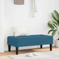 vidaXL bänk med kudde Blå 113 x 57 x 39 cm Sammet