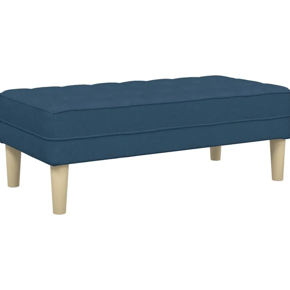 vidaXL bänk med kudde Blå 113 x 57 x 39 cm tyg