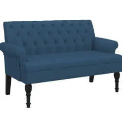 vidaXL Bänk med ryggstöd ljusgrå 120x62x75,5 cm blå