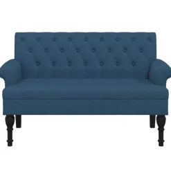 vidaXL Bänk med ryggstöd ljusgrå 120x62x75,5 cm blå