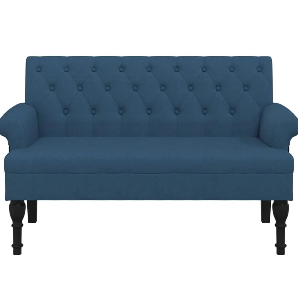 vidaXL Bänk med ryggstöd ljusgrå 120x62x75,5 cm blå