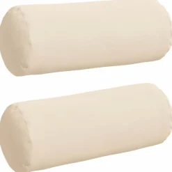 vidaXL Bolsterkuddar 2 pcs Beige Ø 15 x 40 cm Mikrofiber Tyg