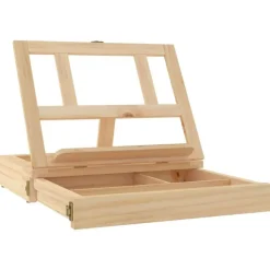 vidaXL Bordstaffli med låda 33,5x25,5x7 cm massiv furu