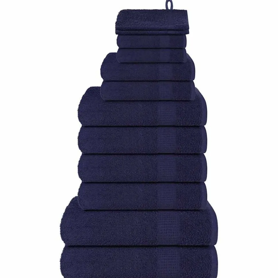 vidaXL 12-delat handduksset FROGN marinblå 360 gsm