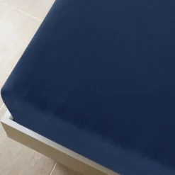 vidaXL Dra-på-lakan jersey marinblå 90x200 cm bomull
