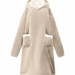 vidaXL Filt-hoodie Beige M Fleece och Flanell