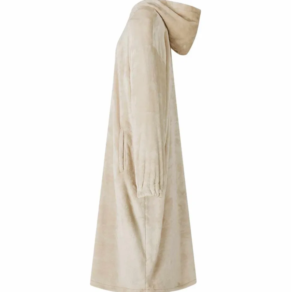vidaXL Filt-hoodie Beige s Flanell