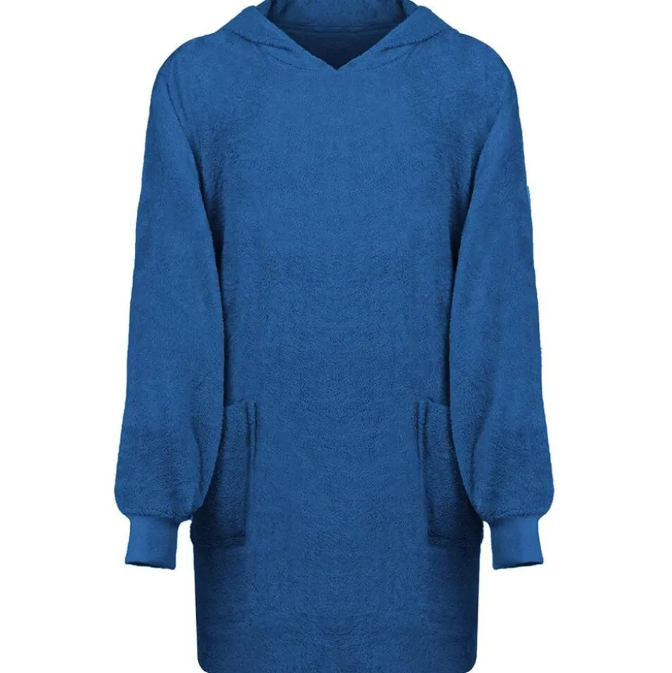 vidaXL Filt-hoodie KINN Marinblå L Bomull