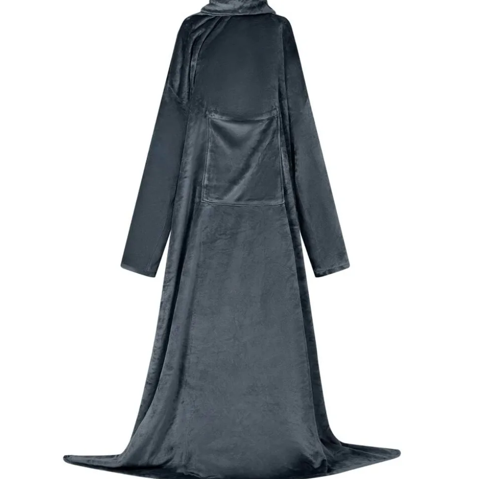 vidaXL Filt-hoodie Mörkblå F Flanell