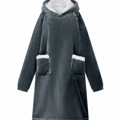 vidaXL Filt-hoodie Mörkblå M Fleece och Flanell