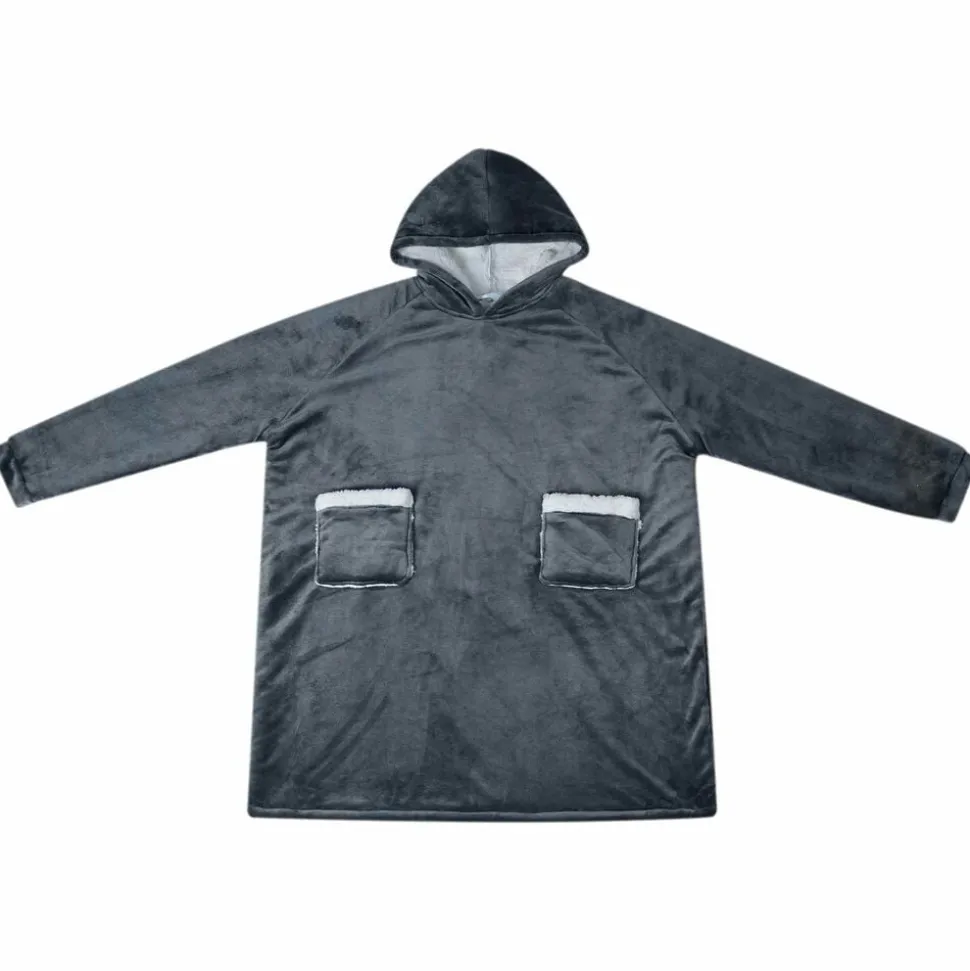 vidaXL Filt-hoodie Mörkblå M Fleece och Flanell