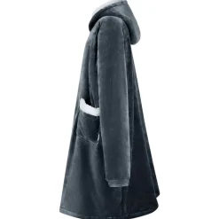 vidaXL Filt-hoodie Mörkblå M Fleece och Flanell