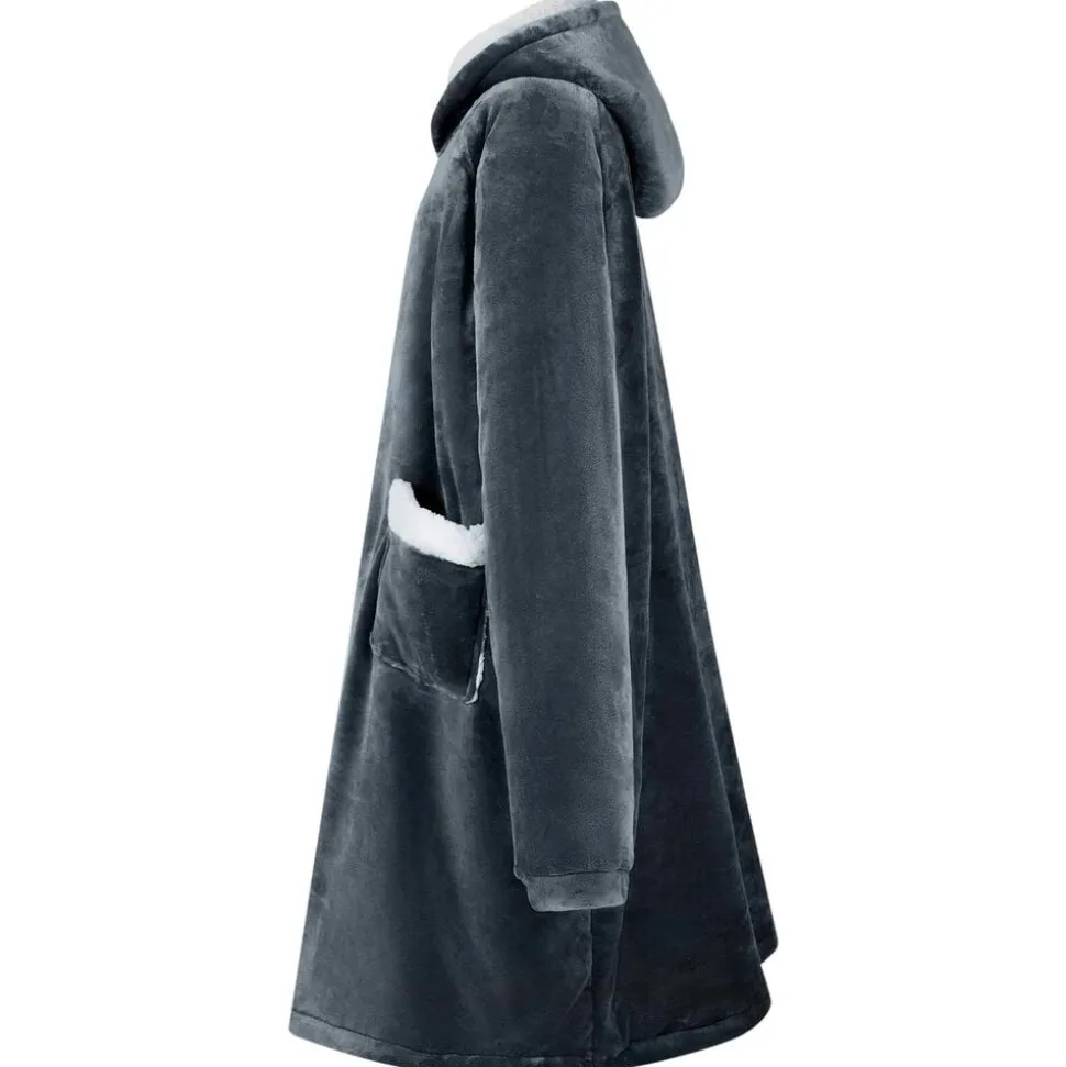 vidaXL Filt-hoodie Mörkblå M Fleece och Flanell