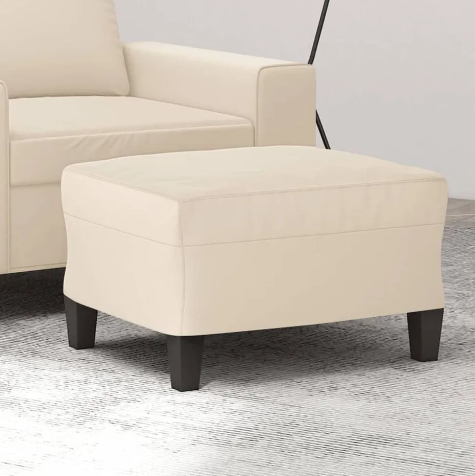 vidaXL Fotpall Beige 60x50x41 cm mikrofibertyg
