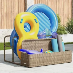 vidaXL Förvaring vid poolen med flottör beige 110x100x57 cm