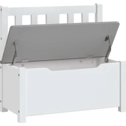 vidaXL Förvaringsbänk barn vit och grå 60x30x55 cm MDF