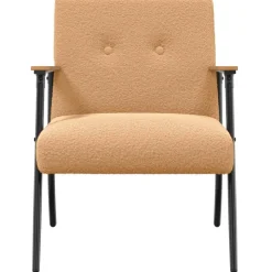 vidaXL fåtölj Beige Krälsig Ull-liknande Tyg