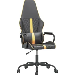 vidaXL Gamingstol svart och guld konstläder