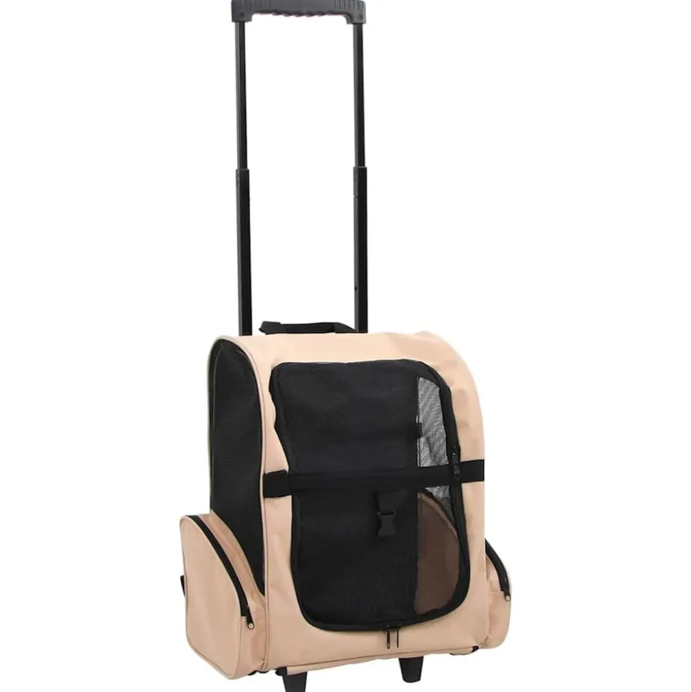 vidaXL Hopfällbar djurvagn beige