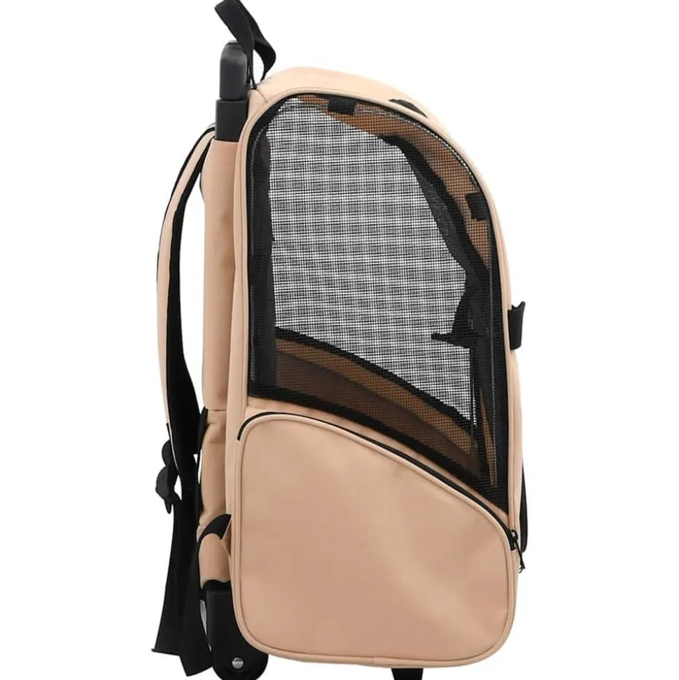 vidaXL Hopfällbar djurvagn beige