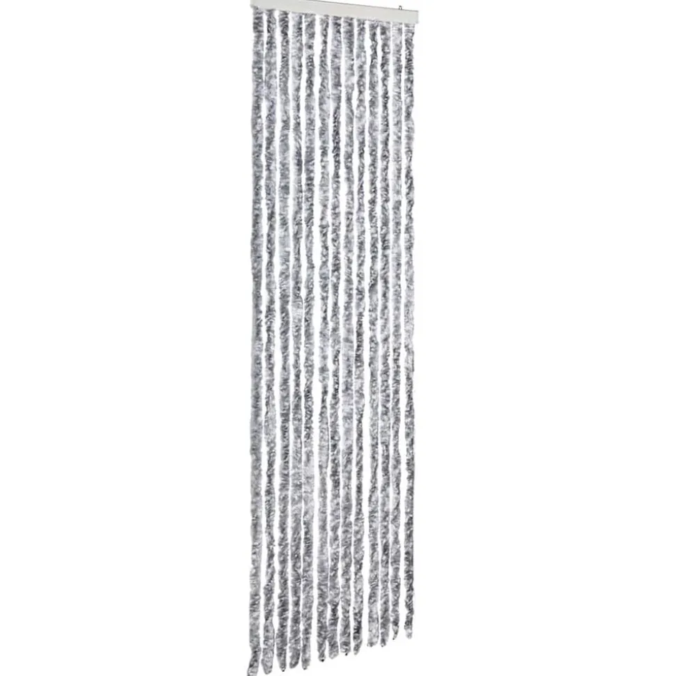 vidaXL Insektsdraperi vit och grå 56x185 cm chenille