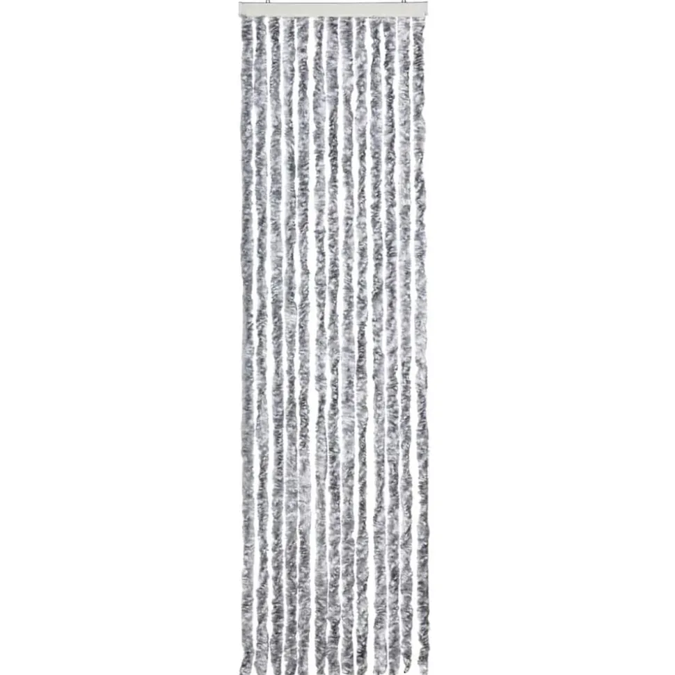 vidaXL Insektsdraperi vit och grå 56x185 cm chenille