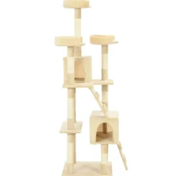 vidaXL Katträd med klöspelare i sisal 170 cm beige