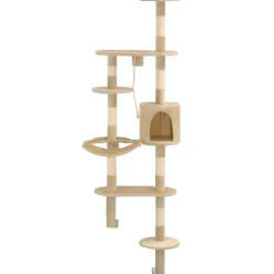 vidaXL Katträd väggmonterat med klöspelare i sisal 194 cm beige