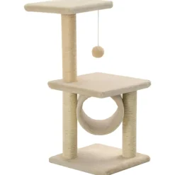 vidaXL Klösträd med klöspelare i sisal 65 cm beige