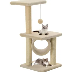 vidaXL Klösträd med klöspelare i sisal 65 cm beige