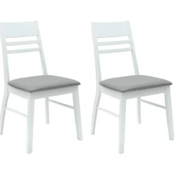 vidaXL Matstolar 2 pcs Vit 43 x 54 x 89 cm Massiv Gummiträ