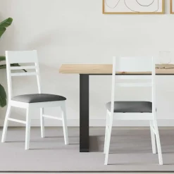 vidaXL Matstolar 2 pcs Vit 43 x 54 x 89 cm Massiv Gummiträ