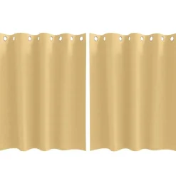 vidaXL Mörkläggningsgardiner med Ringar 2 pcs Beige 140 x 140 cm