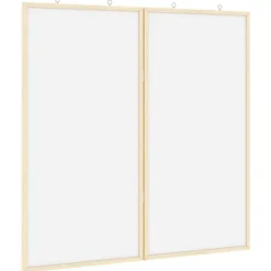 vidaXL Oannonserad tavla Vit 80 x 80 x 1.4 cm Massiv furu
