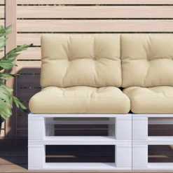 vidaXL Palldynor 2 st beige tyg