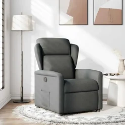 vidaXL Reclinerfåtölj mörkgrå tyg