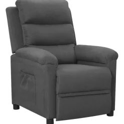 vidaXL Reclinerfåtölj mörkgrå tyg