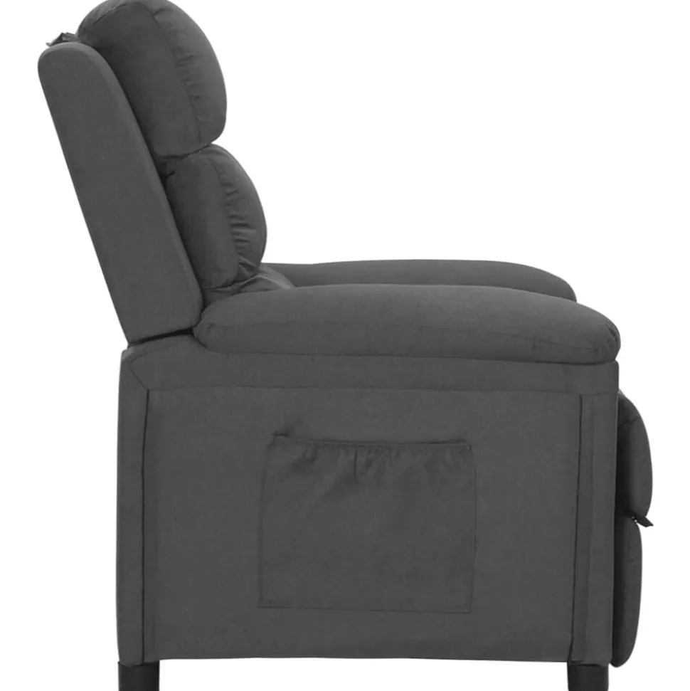 vidaXL Reclinerfåtölj mörkgrå tyg
