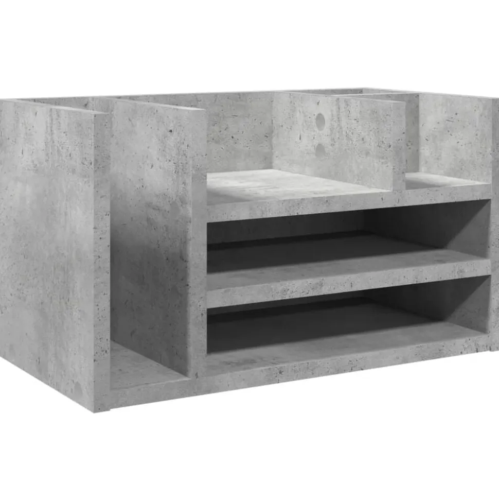 vidaXL Skrivbordshyllor betonggrå 44,5x24x25 cm konstruerat trä