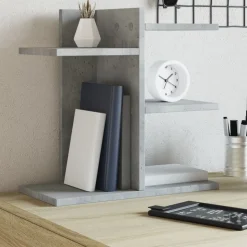 vidaXL Skrivbordshyllor betonggrå 42x21,5x42 cm konstruerat trä