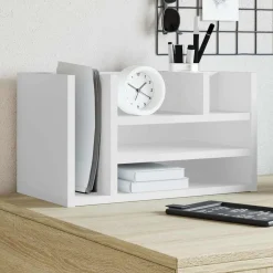 vidaXL Skrivbordshyllor vit 44,5x24x25 cm konstruerat trä