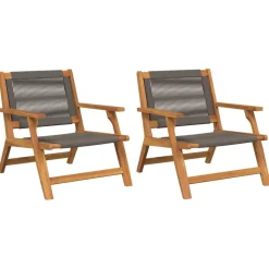 vidaXL Trädgårdsmöbler 2 pcs Grå 67 x 78 x 73 cm Massivt Akaciaträ