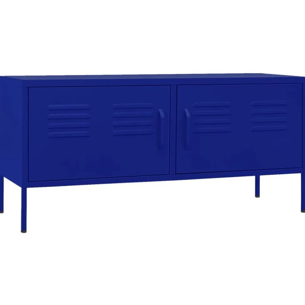 vidaXL Tv-bänk marinblå 105x35x50 cm stål