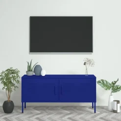 vidaXL Tv-bänk marinblå 105x35x50 cm stål
