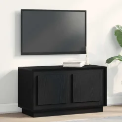 vidaXL TV-skåp Svart ek 80 x 35 x 45 cm Konstruerat trä