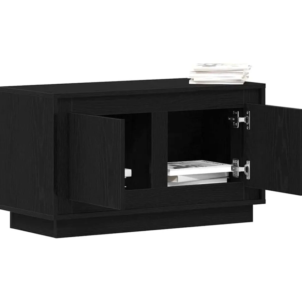 vidaXL TV-skåp Svart ek 80 x 35 x 45 cm Konstruerat trä